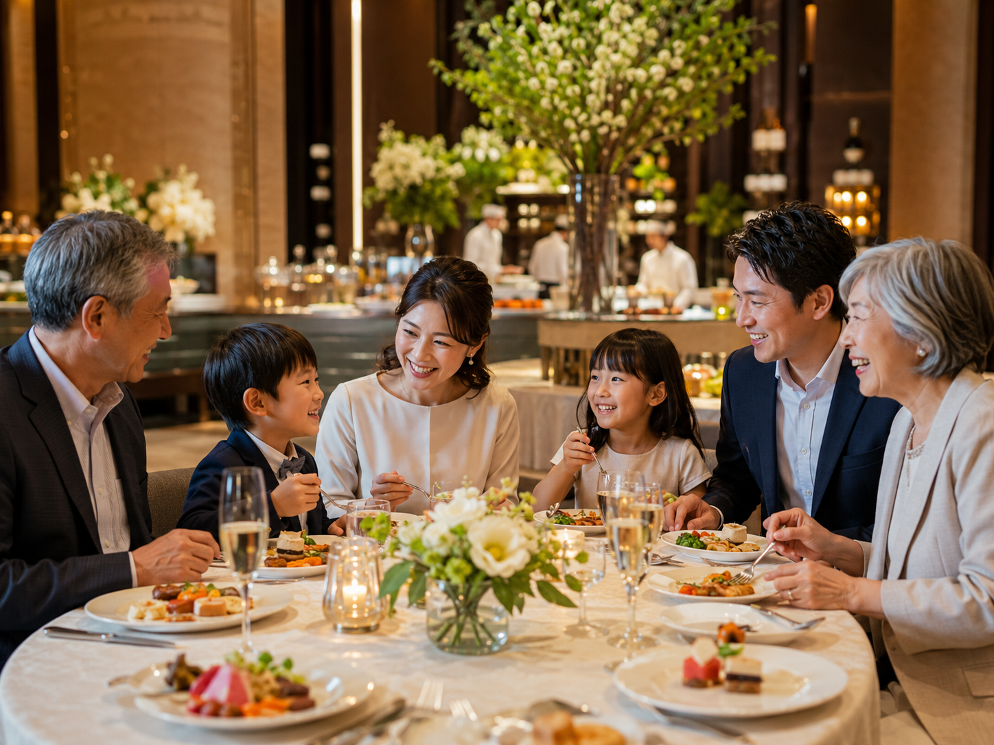 三世代でのお食事のイメージ