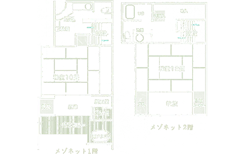 露天風呂付 メゾネット客室の間取り図