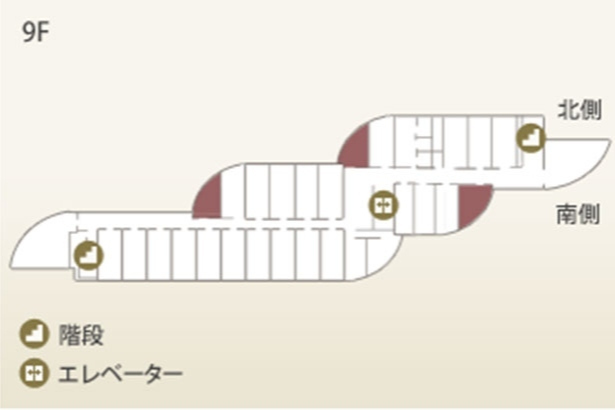 ホテルの間取り図（９階）