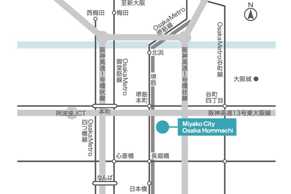Osaka Metro堺筋本町駅出口のご案内（下段の案内画像をご参考ください）
