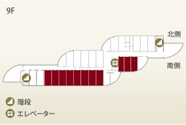 ホテルの間取り図（９階）