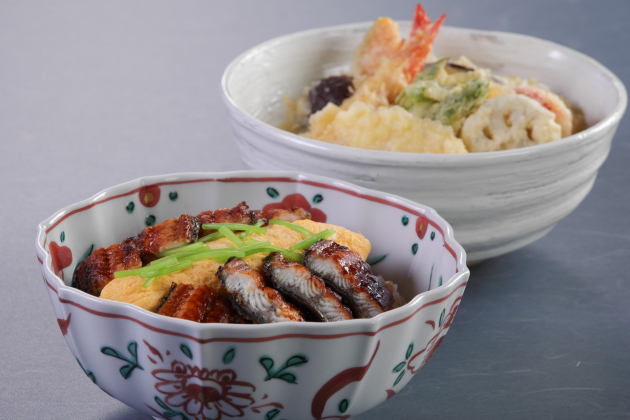 画像：うえまち鰻丼・海老チリ丼