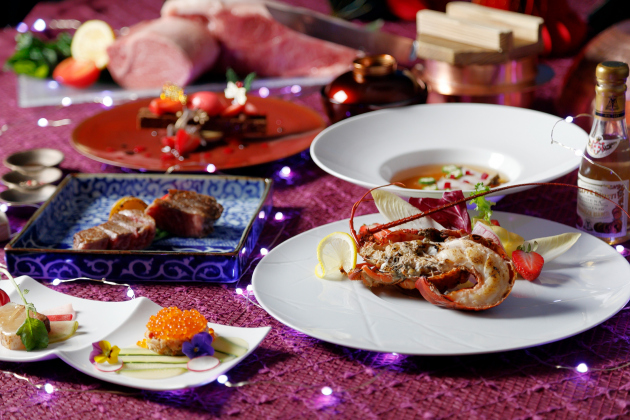 画像：レストランZKのクリスマスメニュー。鉄板焼ディナー「聖空」