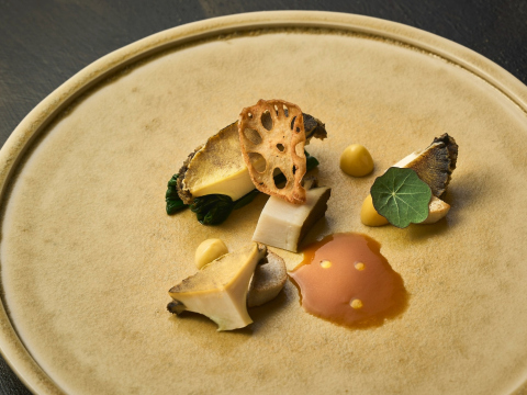 Black abalone plancha sauce bouillabaisse