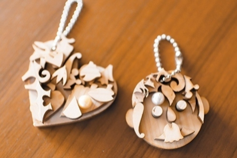 尾鷲ヒノキで作る～真珠のキーホルダー～