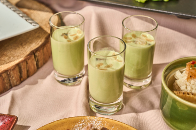 あさりとグリンピースの冷製スープ