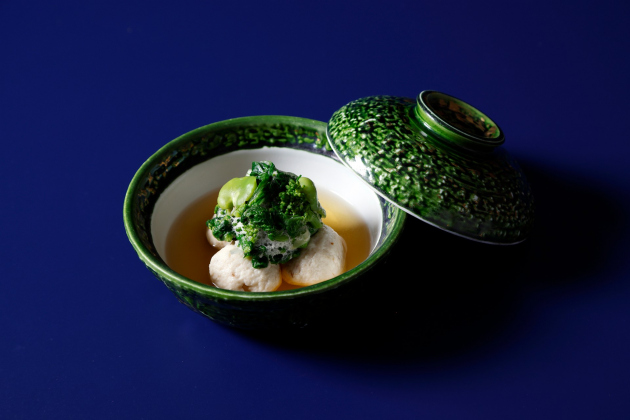 ZK日本料理4月「（温物）鴨つみれ春菜蒸し」