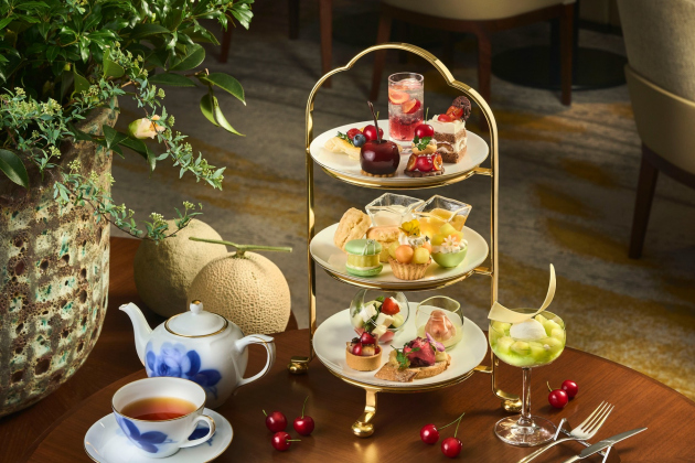 クラウンメロンと佐藤錦のアフタヌーンティー