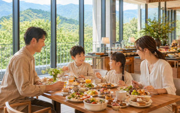 家族の笑顔がそろう、洛空のランチ＆ディナー