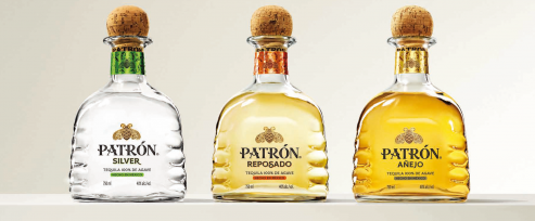 Image: Collection of PATRON premium tequila bottles