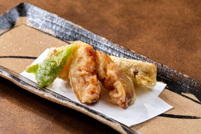 日本料理つのくに：たかみくらファームの無花果の天ぷらの料理イメージ