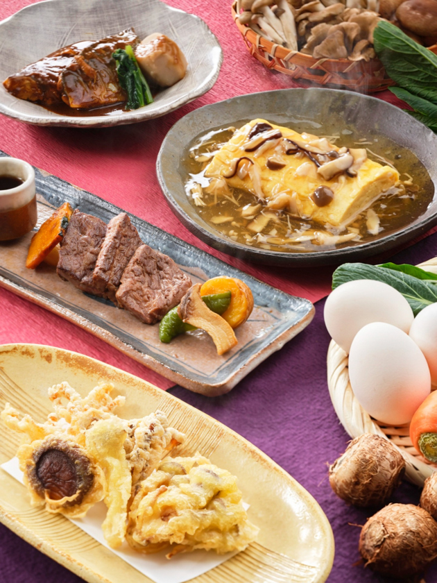 『落第忍者乱太郎』の世界を味わうコラボランチ特別御膳「食堂のおばちゃんのおこんだて」選べるメイン料理イメージ
