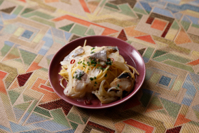 画画像：北海道ブッフェ「パスタ（札幌黄とサンマのペペロンチーノ）」