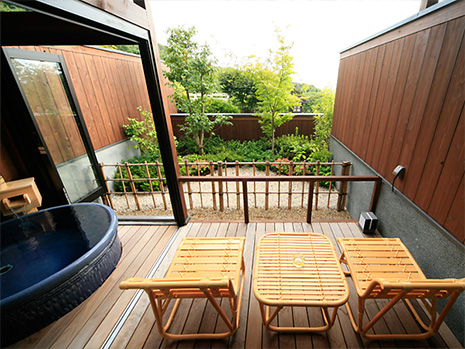 Rooms with open-air bath