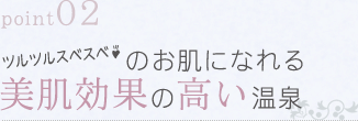 point02 ツルツルスベスベ♪のお肌になれる美肌効果の高い温泉